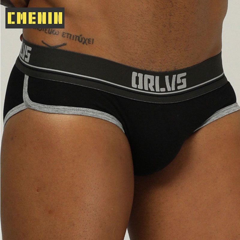 CMENIN ORLVS (1 Pieces) 2021 Ins Style Breathalbe Men Underwear Briefs Cotton Comfortable Male Panties Innerwear Breathable Men's OR199