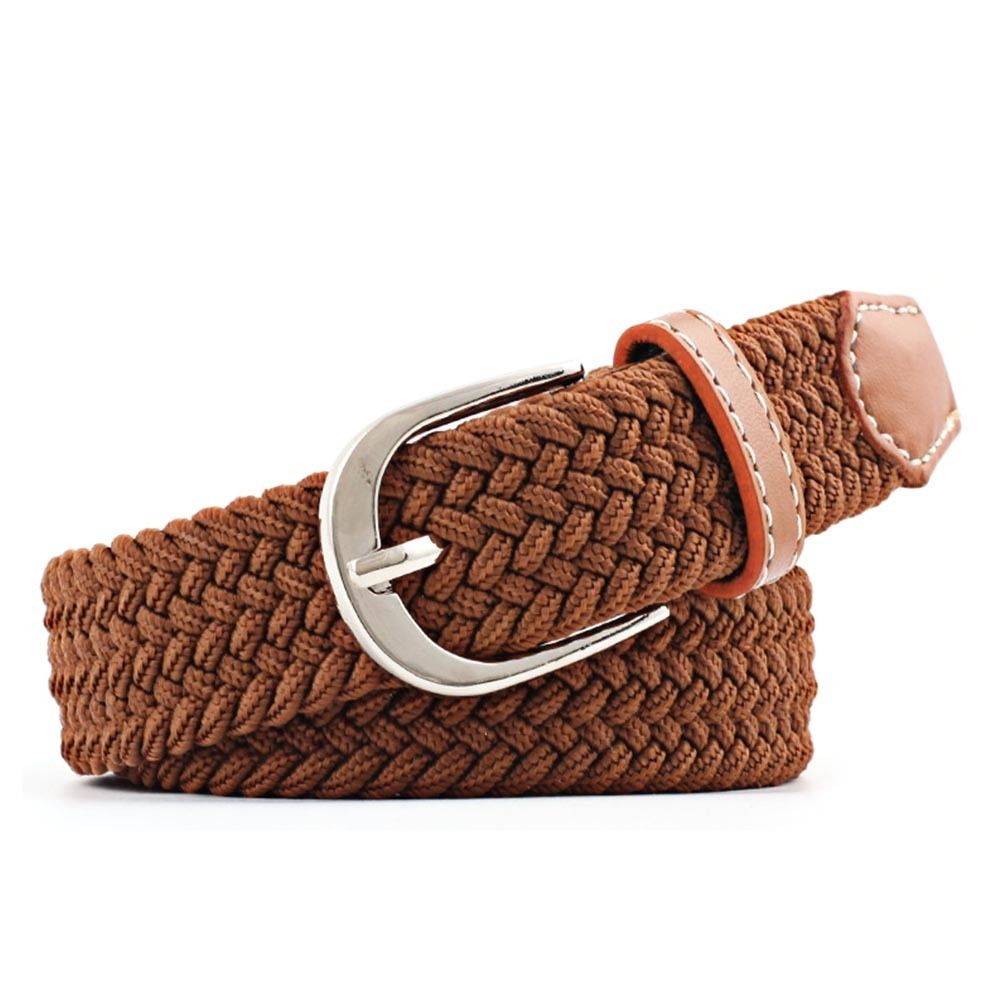 New1pcs Men Women Casual Knitted pin buckle Belt Woven Canvas Elastic Stretch Belts Plain Webbing 2019 Fashion 100-120cm