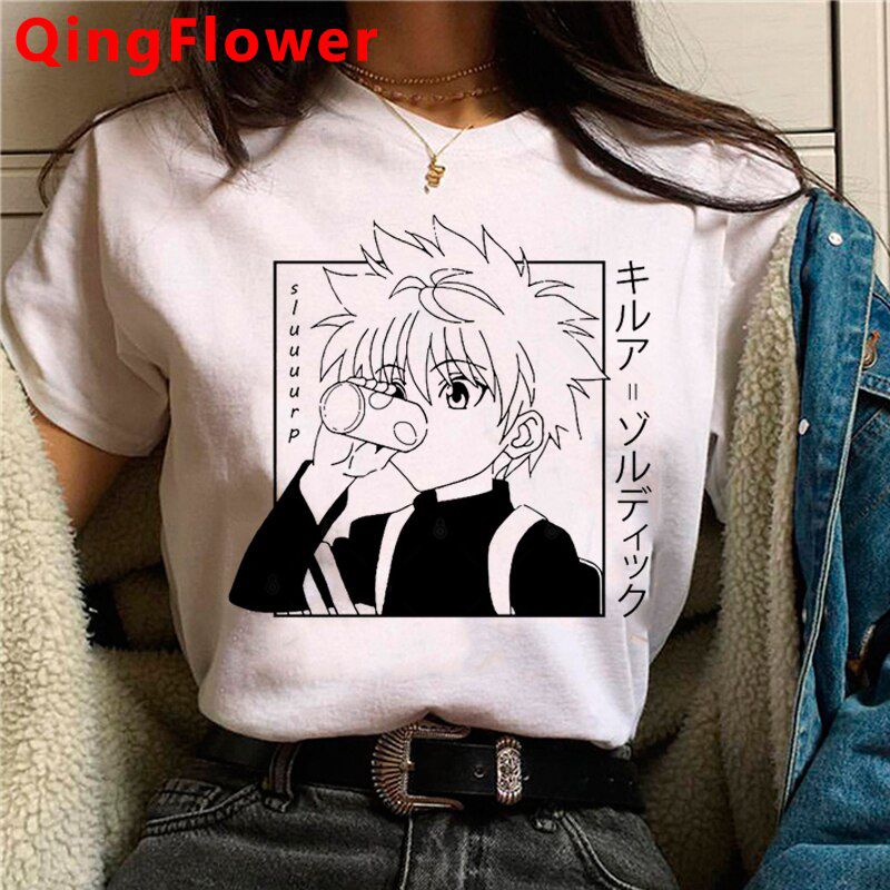 Kawaii Hunter X Hunter Killua Zoldyck T-shirt Men Harajuku Kurapika 90s Tshirt Cute Anime Hisoka T Shirt Graphic Top Tees Male