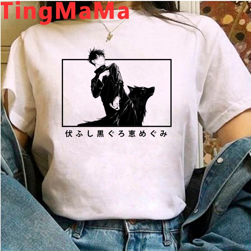 Jujutsu Kaisen Graphic Tees Women Kawaii Summer Tops Cartoon T Shirt Harajuku Hot Japanese Anime Ulzzang Uni T-shirt Female