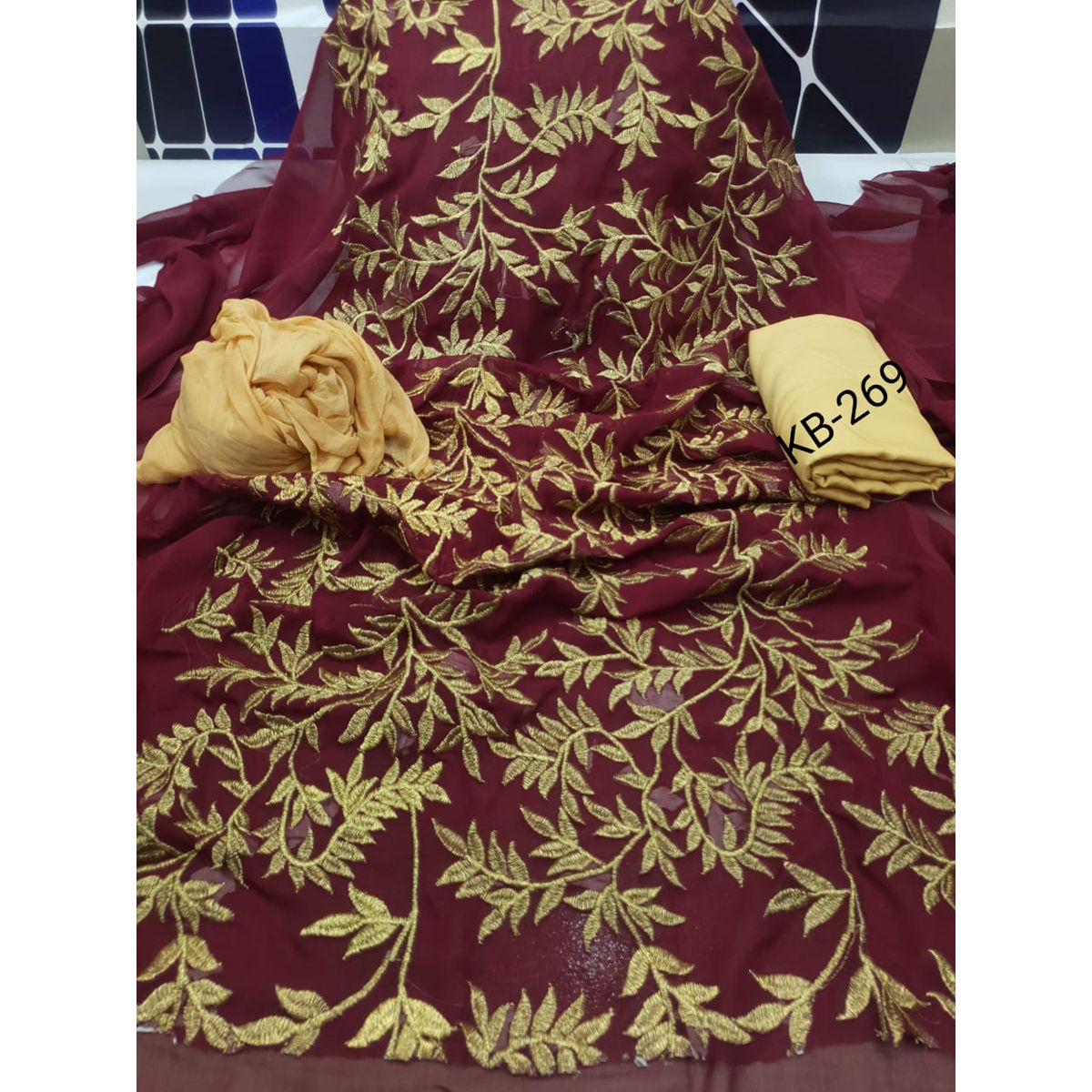 Indian Georgette Embroidery Work Salwar Kameez For Women - Three Piece