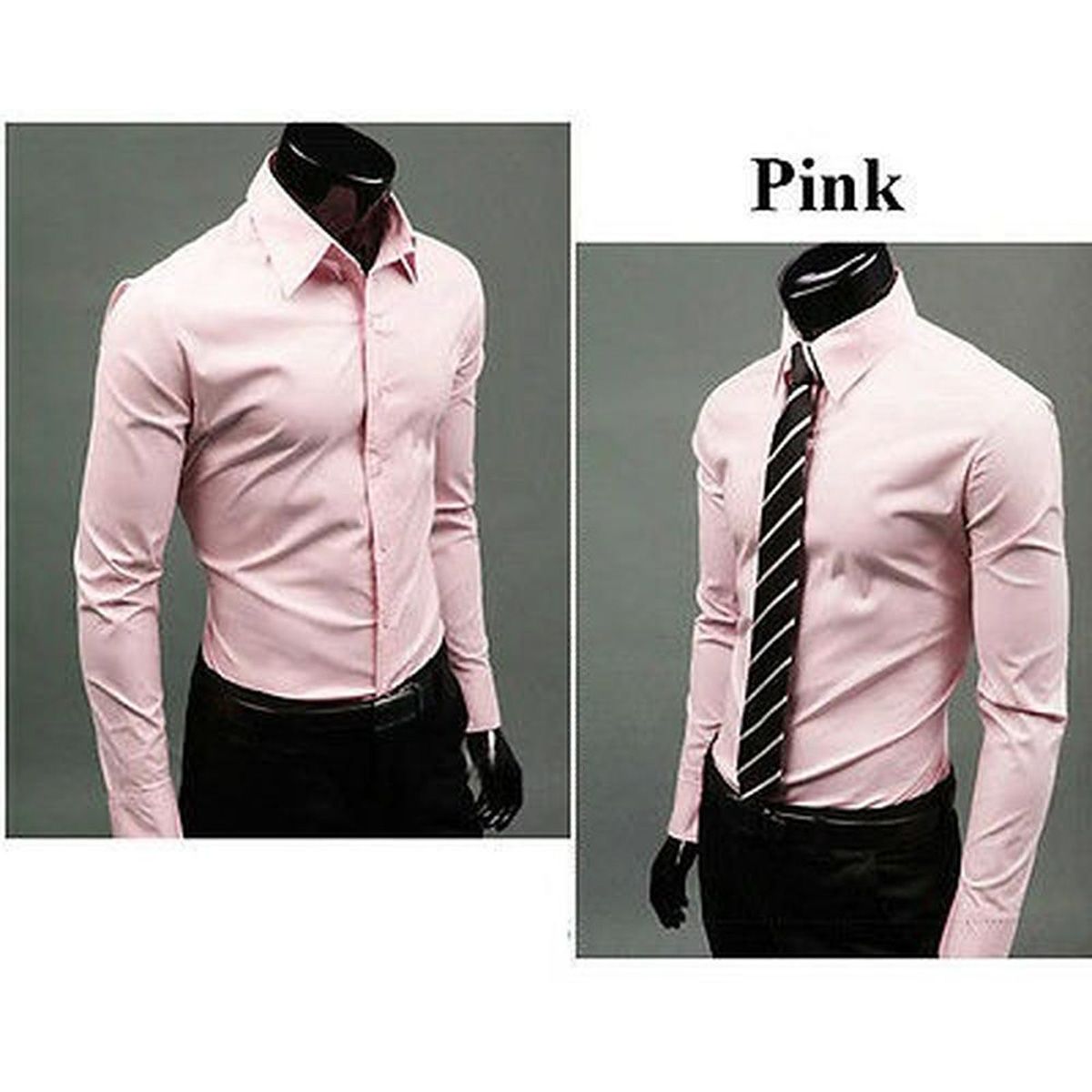 Men Formal Dress Business Suit Long Sleeve Office Shirts Tops Multi-color Choice