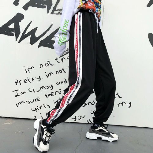 2021 Women’s Hip-Hop Casual Pants Modified Leg Shape Track Pants Elastic Waist Track Pants Fashion Casu
