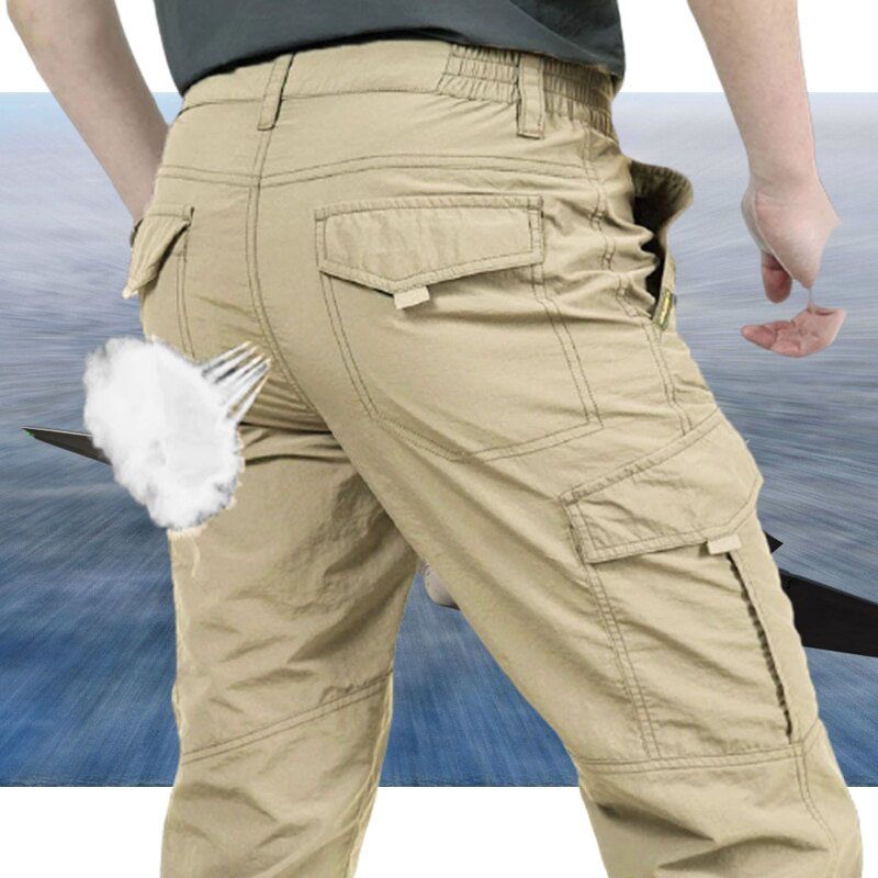 Plus Size 5XL Cargo Pants Men Multicket Outdoor Tactical Sweatpants   Waterproof Quick Dry Elastic Hiking Trouser