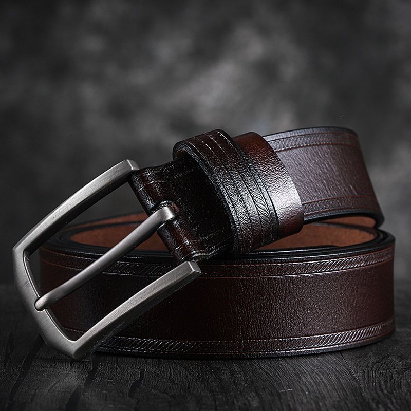 Men Leather Belt Blue/black/green/brown Male Waist Belt Men Casual High Quality Belt 100-130CM