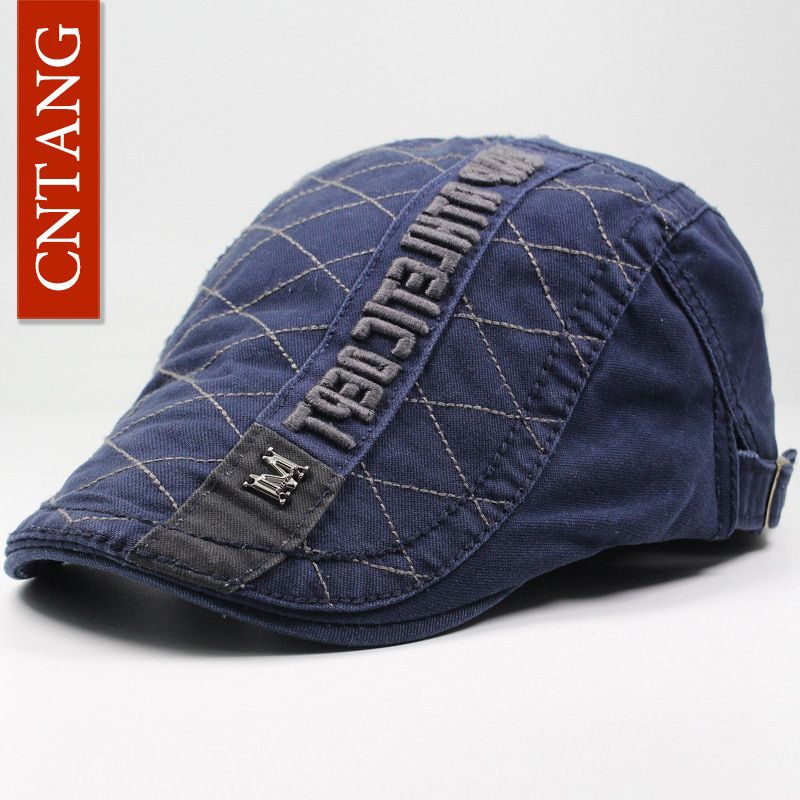 CNTANG Fashion Spring And Autumn Beret Letter Buckle Flat Caps For Men Retro Berets Casual Visor Hat Designer Cap