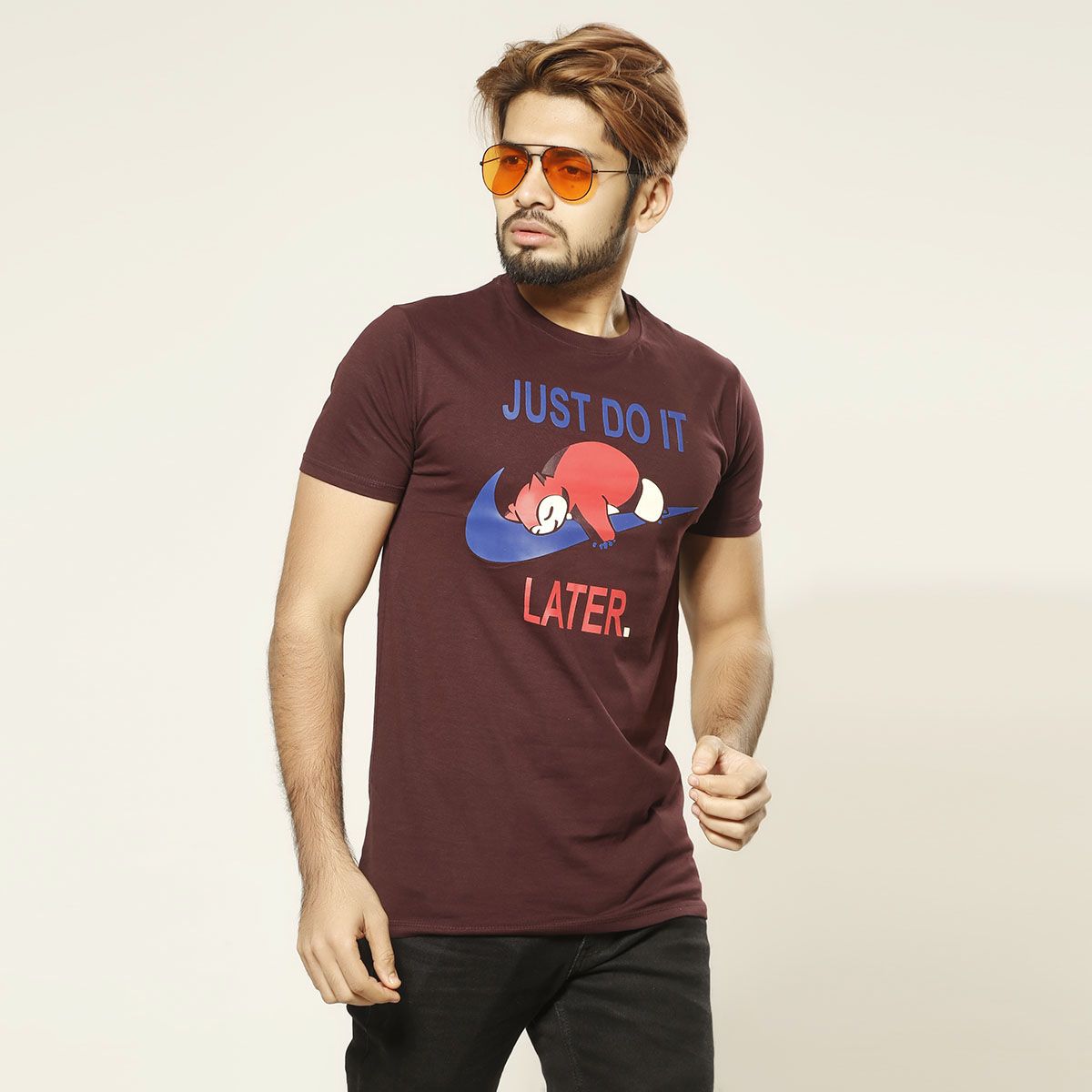 RT Stylish Cotton Half Sleeve Just Do It T-Shirt for Men