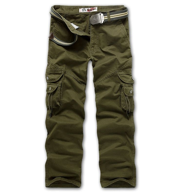 Military Men Cargo Pants Army Green Bigckets Cotton Mens Casual Trousers Comfortable Male Autumn Army Pants Plus Size