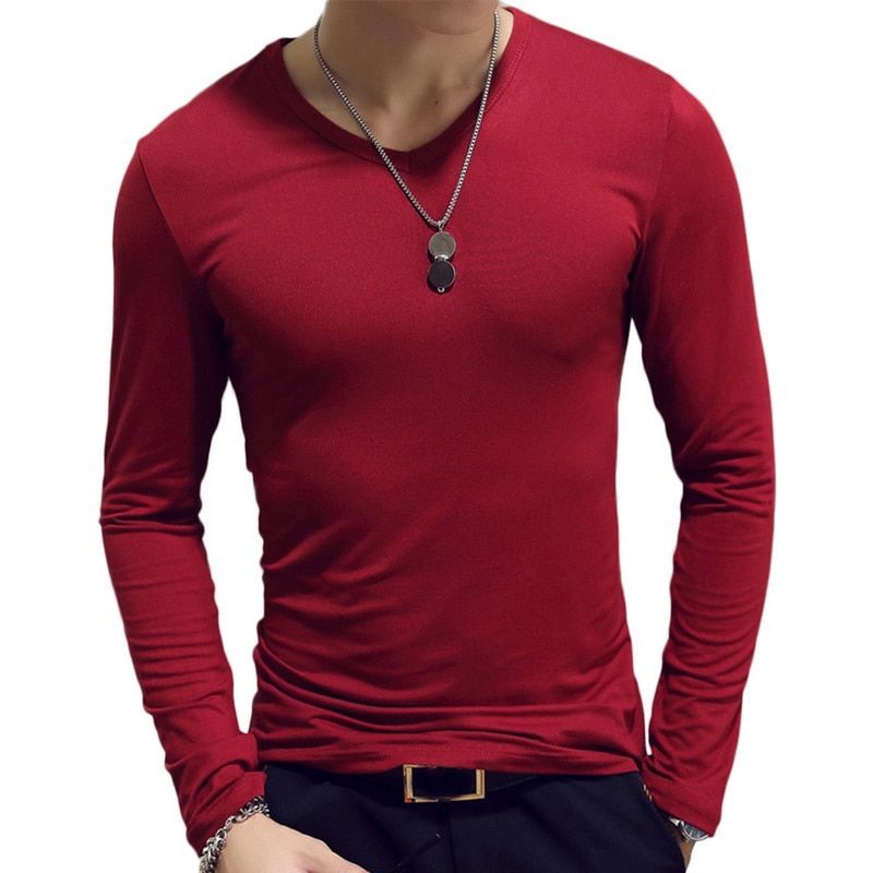 Spring Men T-Shirt  Long Sleeve T Shirt Men O-Neck Fitness Jogging Tee Basic Running Homme Top Clothing Camiseta Hombre 2020