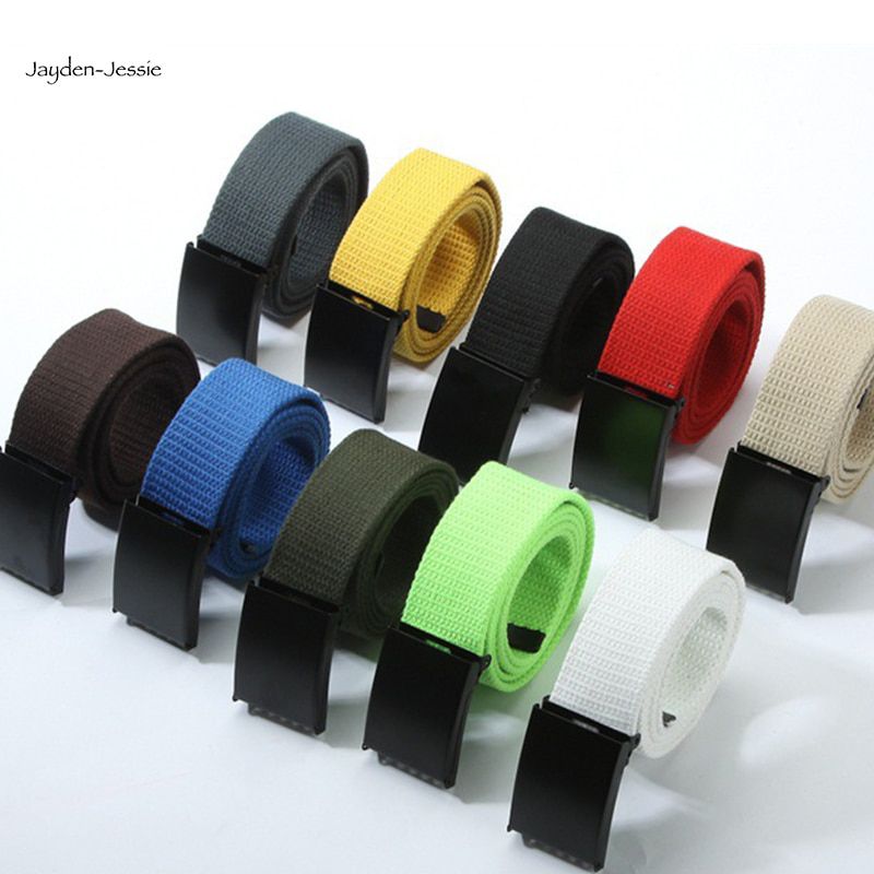 New Fashion Unisex Plain Webbing Mens Boys Waist Belt Waistband Casual Multicolor rainbow colorblock canvas belt