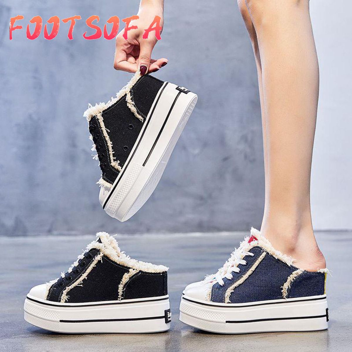 Korea Style Open Heels Slipper Girls Slip Sandal Flat Shoes Women Canvas Shoes Sneakers for Women Teenagers Fashion Slippers  031947
