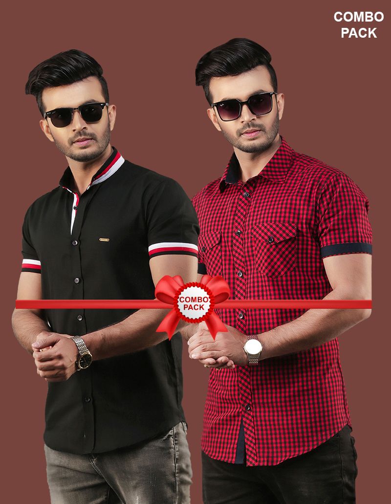 Men’s Half Sleeve Casual Shirt (Combo Pack) - 1773S