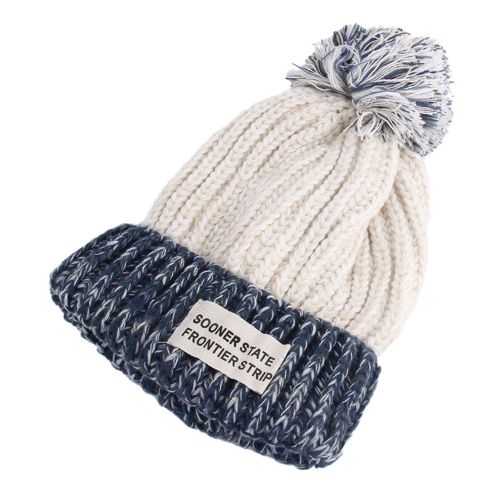 Plus Logo Mixed Color Ball Beanies Knitted Warm Hat Cap Knitted Warm Hat Cap