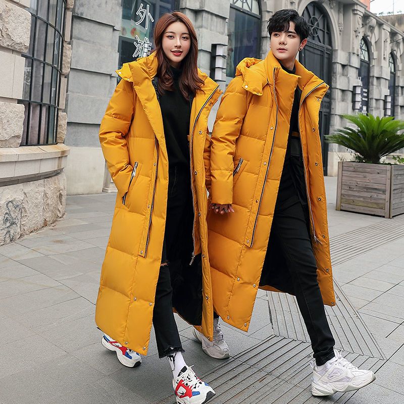 Winter Male jacket Korean Version of couple Wear Cotton Jacket Super Long Men Clothes Thick Slim Plus Size Jacket