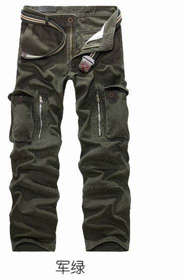 2019 Sand  trousers   pants men Multi-cket Baggy overalls male cotton cargo pants for men,size 28-40
