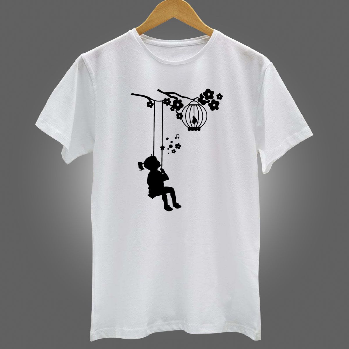 Digital Print Poly-Cotton T-shirt for Men or Women 0084