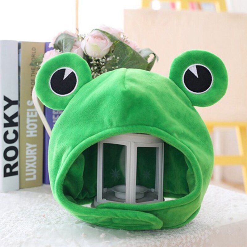 Novelty Funny Big Frog Eyes Cute Cartoon Plush Hat  Full Headgear Cap Cosplay Costume Party Dress Up Photo Prop
