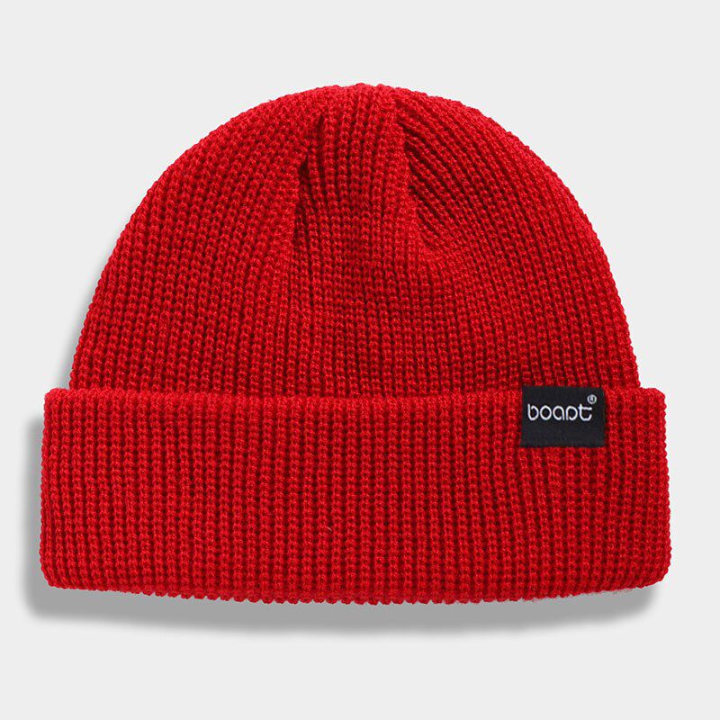 UniWinter Ribbed Knitted Cuffed Short Acrylic Melon Cap Casual Solid Color Skull cap Baggy Retro Ski  Beanie Hat