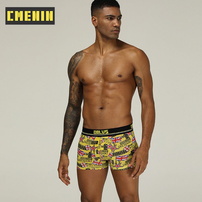 CMENIN Soft ORLVS (1 Pieces) Cartoon  Men Underwear Boxers Ice Silk Breathable Mens Underpants Innerwear High Quality Quick Dry Boxershorts Trunks OR303