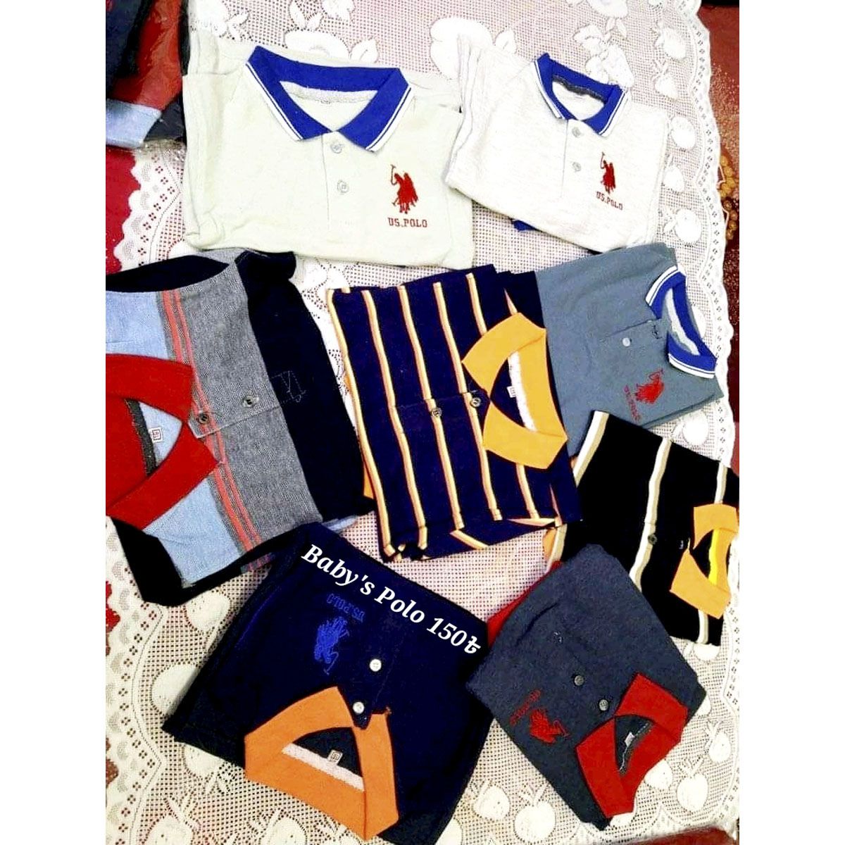 Cotton Polo Shirt Random Color for Baby