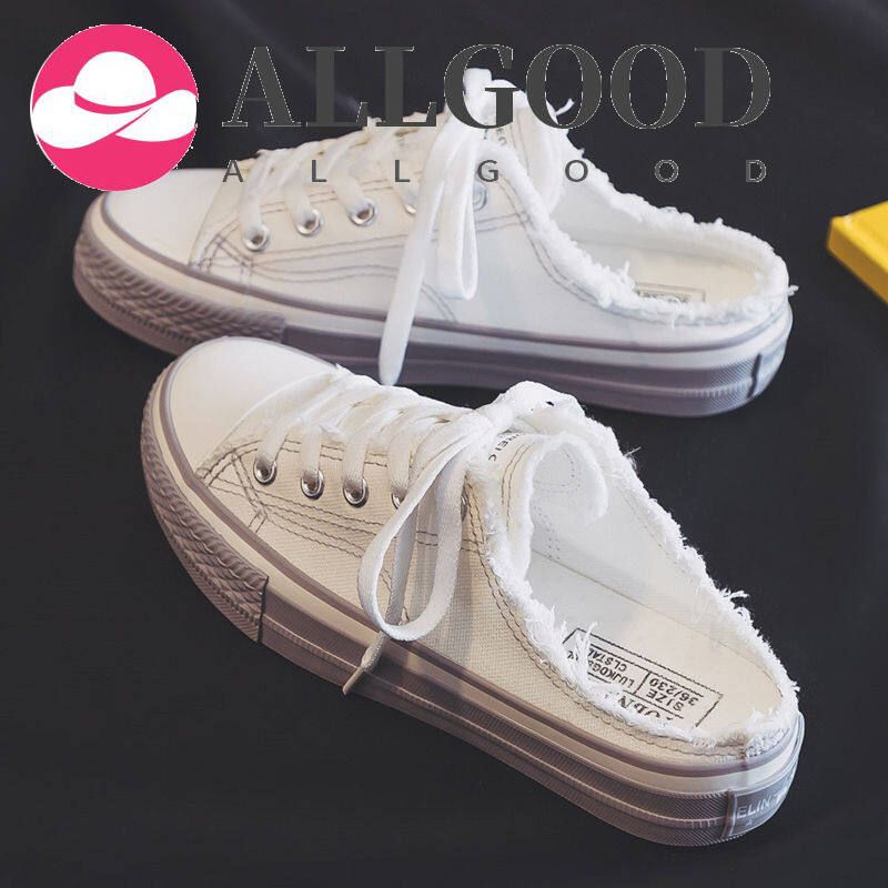 Korea Style Open Heels Slipper Girls Slip Sandal Flat Shoes Women Canvas Shoes Sneakers for Women Teenagers Fashion Slippers  042426