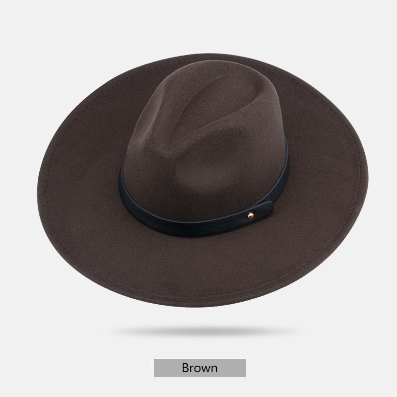 Wide Brim Imitation Wool Felt Hat Jazz Fedora Hat British Black Top Hat Panama Hat Gentleman Hat