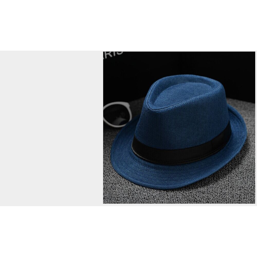 Meihuida Classic Mens Straw Fedora Hat Brim Panama Hat Summer Hat Mens or Ladies Crushable Fedora Hat