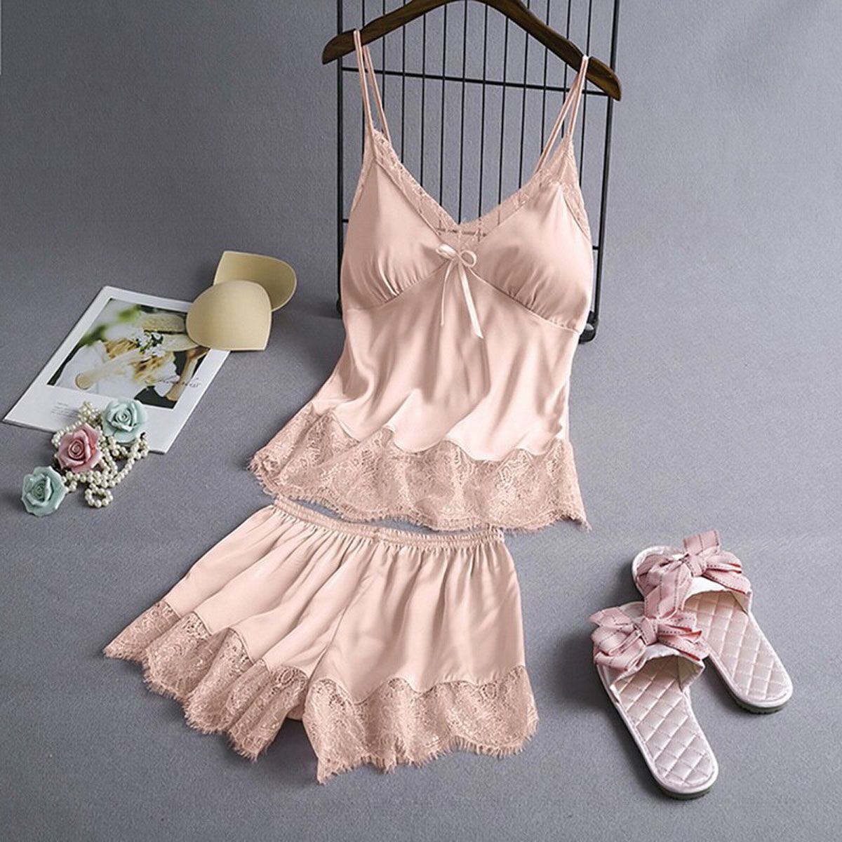 Two Piece Cotton Pajama Set y Lips Print Top+Shorts Pyjamas Short Sleeve Sleepwear High Elastic Pijama Nightie Home Clothes
