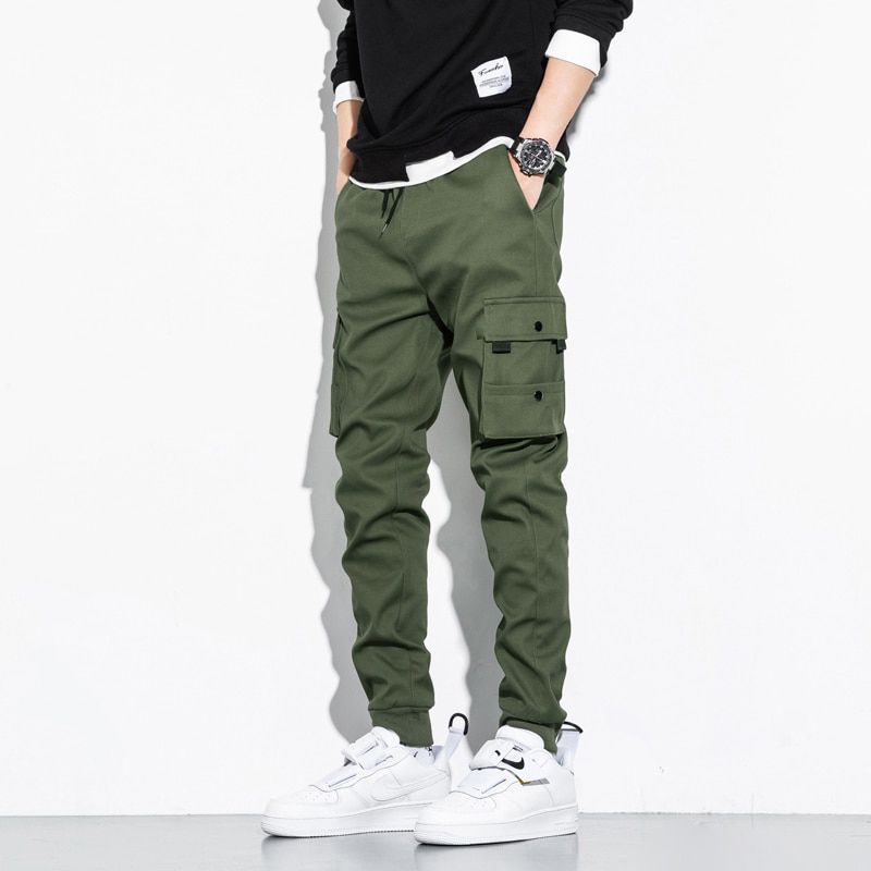 8Xl Cargo Pants Men New Style Pure Cotton Solid Color-Hop Multi-Pocket Plus Size Pants Men Sports Pants Men Casual Pants
