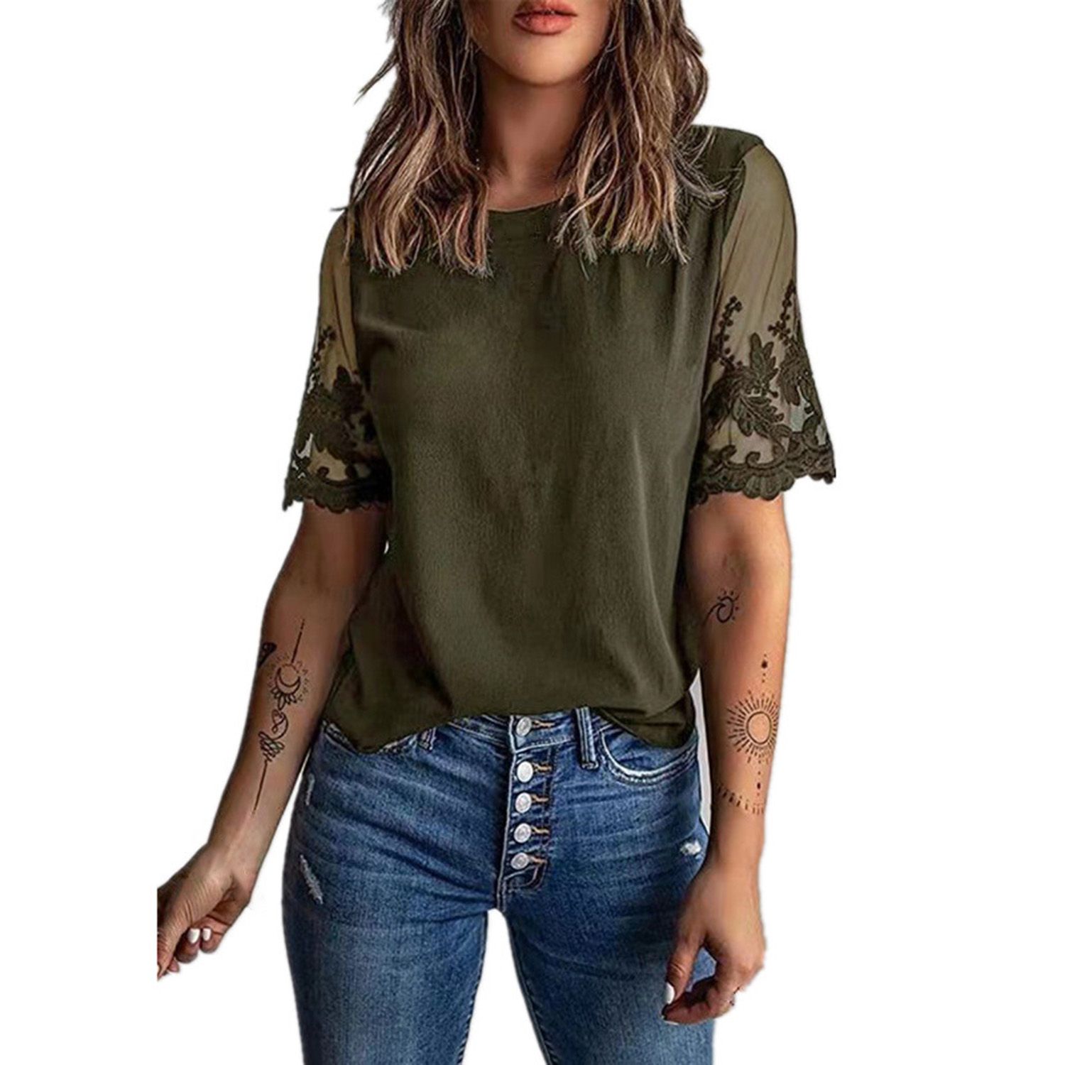 Women Shirt Great Stitching Simple Summer Blouse