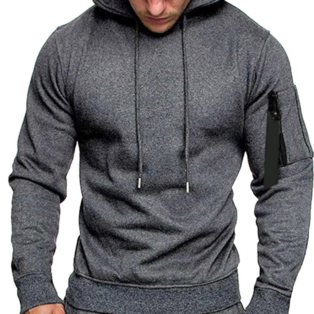Men Casual Long Sleeve Hooded Sweatshirt Hoodie
