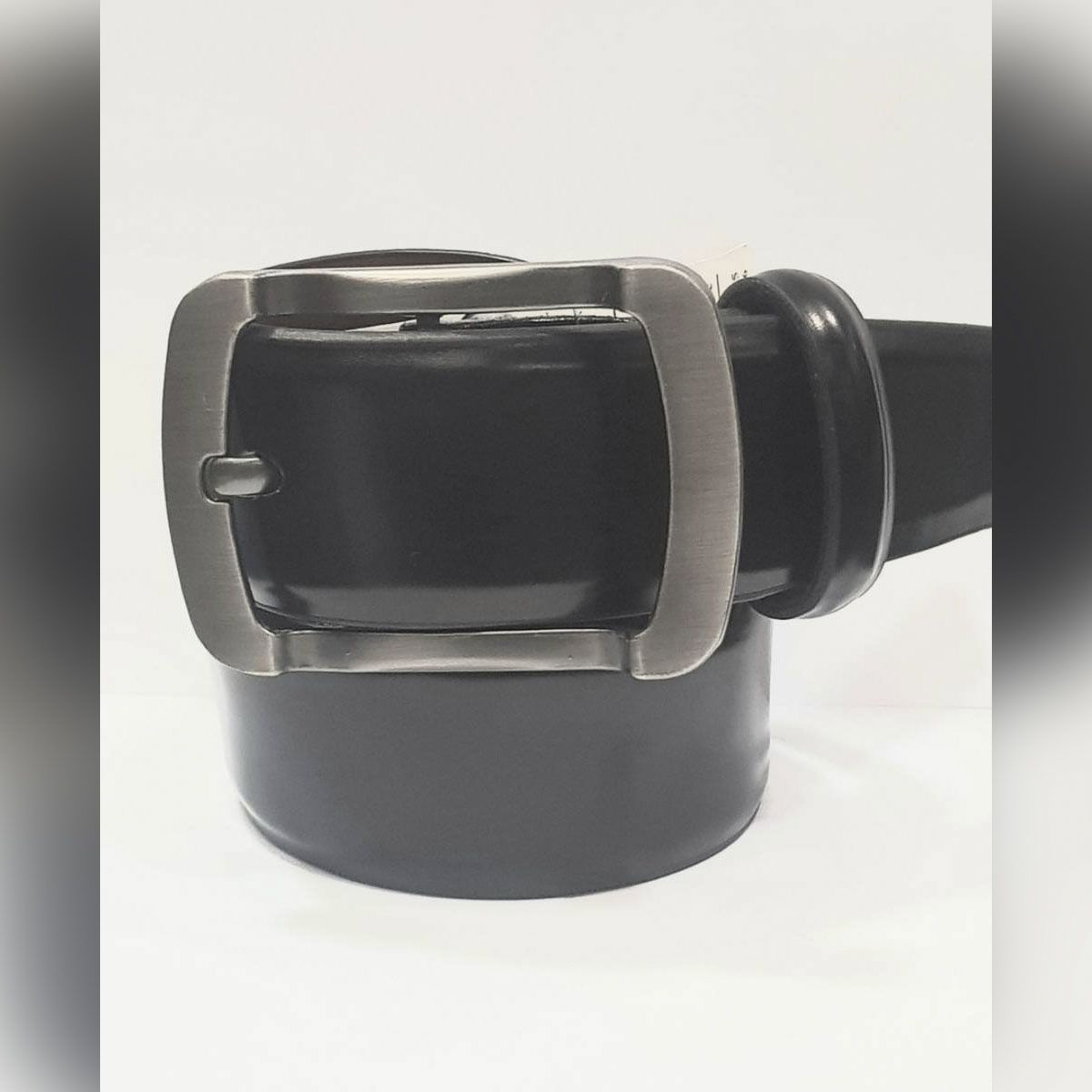 Black artificial leather  belt  for men