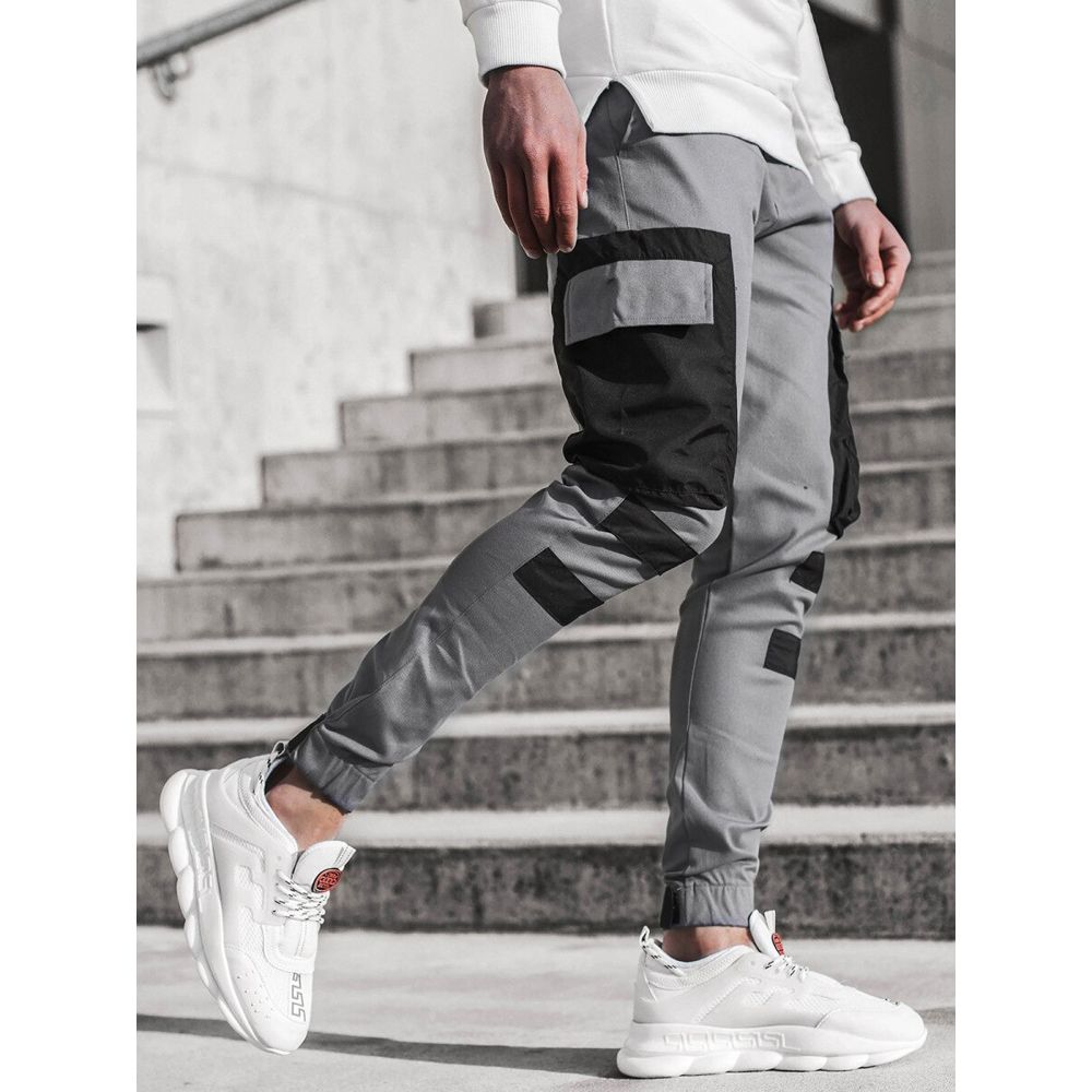 Autumn New Men Pants Hop Harem Joggers Pants Male Trousers Mens Solid Multi-pocket Cargo Pants Skinny Fit Sweatpants