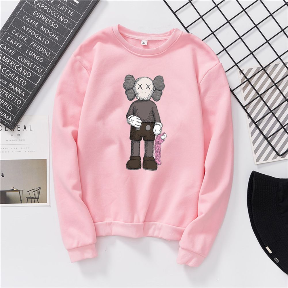 Unisex Fashion Casual Kaws Long Sleeved Blouses Plush Warm Round Collar ops