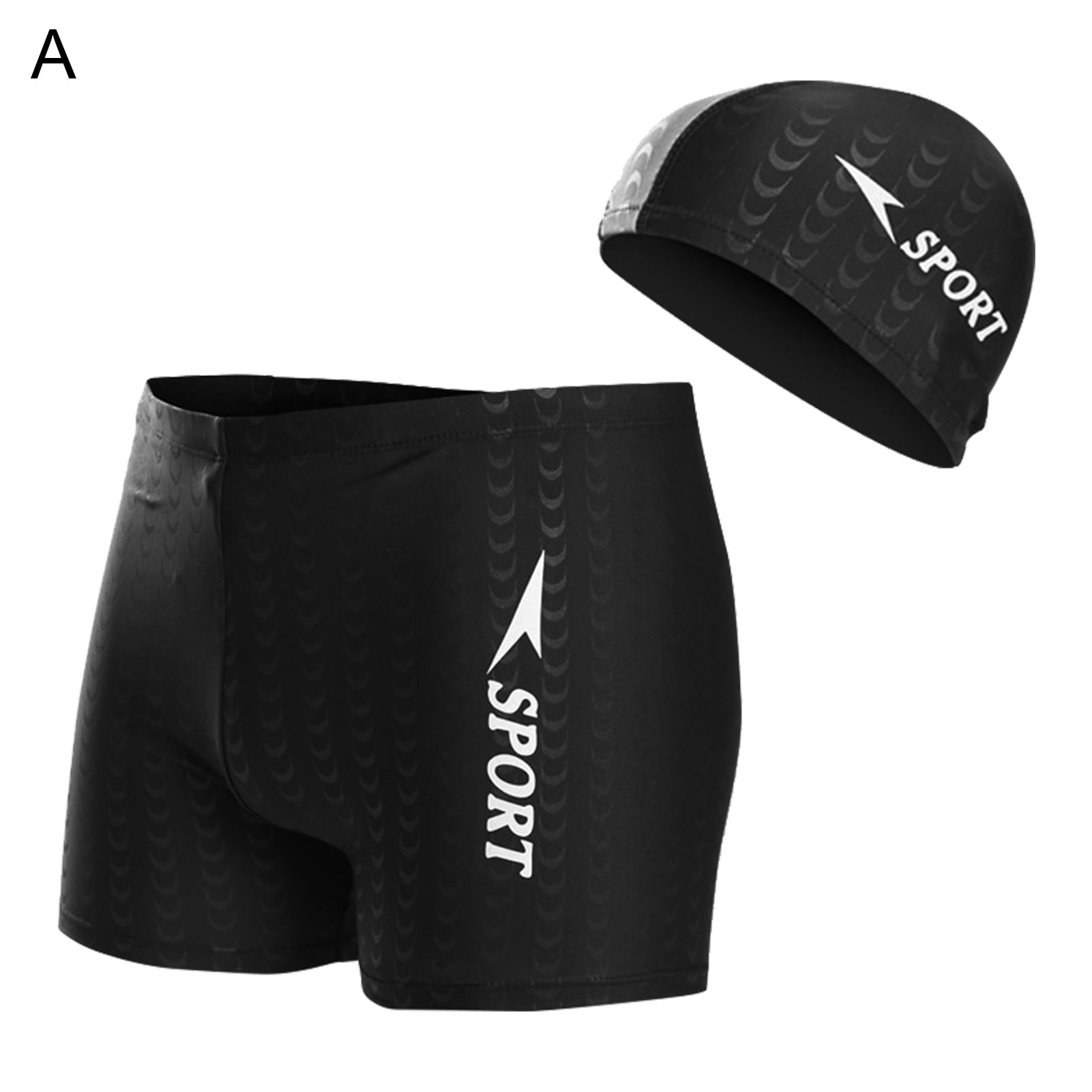 Swim Trunks Anti-friction Soft Texture Swimming Hat TrunksSet