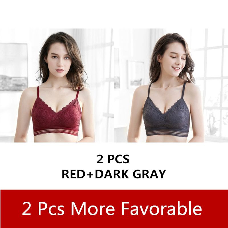 Bra Wireless  Lingerie BH Lace Bralette Bras for Women Back Beautify Ladies Push Up Bra Breathable Plus Size Bras