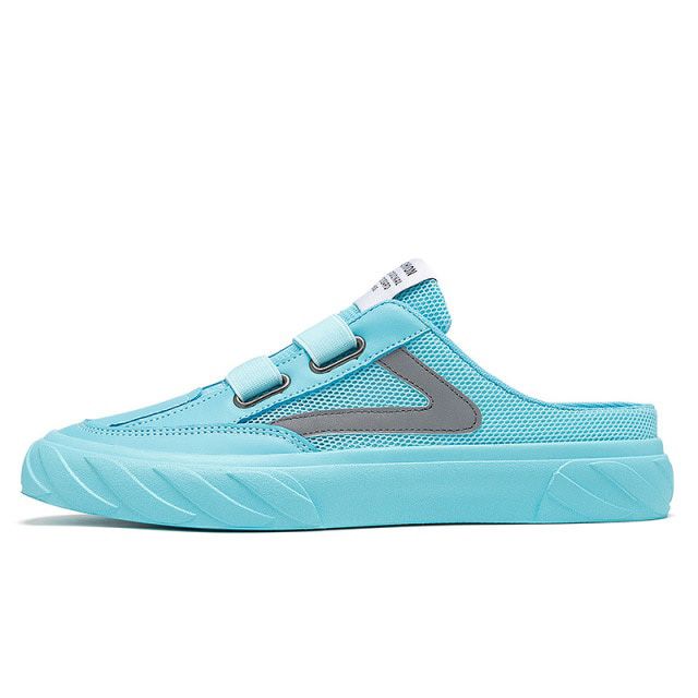 【BH】 2021 Men Slippers Sports Slides Mesh Half Slippers Fashion Outdoor Shoes Breathable Male Shoes Casual Slip On Sneakers Big Size