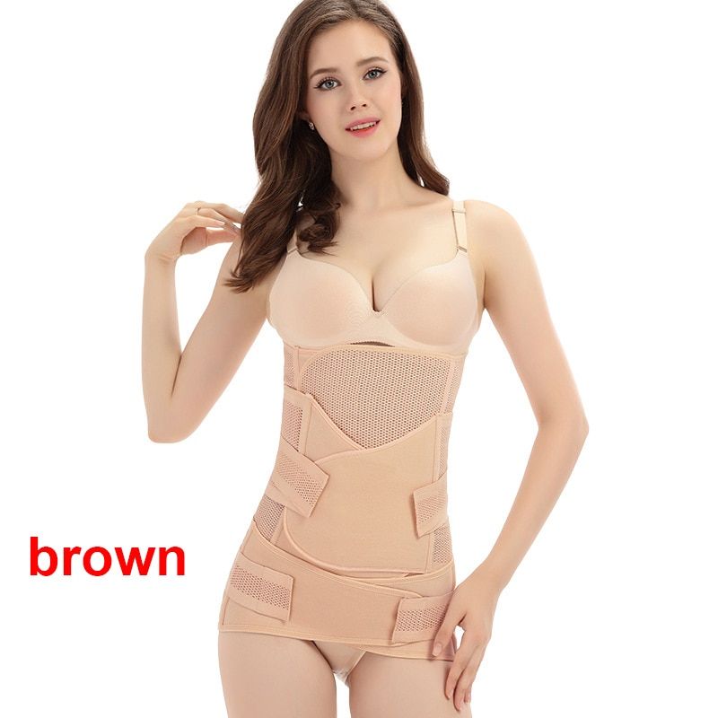 3 IN 1 Postpartum Belt Bandage Postnatal Support Girdle Slim Waist Cincher Shapewear Belly Band Body Shaper Waist Trainer Corset
