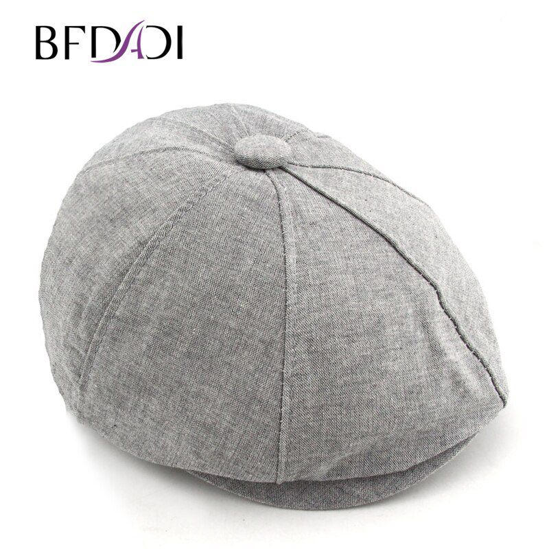 BFDADI 2020 Comfortable Windproof Newsboy Cap For Men Women Spring And Summer Grid Leisure Painter