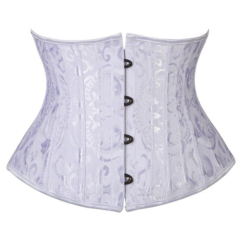 Short Steel Boned Black and White Corset Crop Belt Tops to Wear Out Corsets for Women iers Et UnderAesth Femme