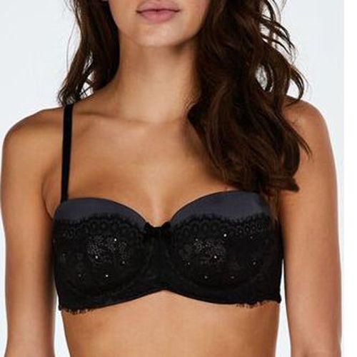Woman lingerie, light padded, stone design demi coverage, strapless, half cup, best bra in Bangladesh online