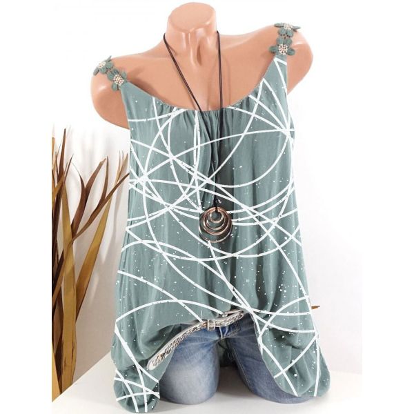 Fashion woman V-neck T-shirt loose casual T-shirt sleeveless vest shirt ladies