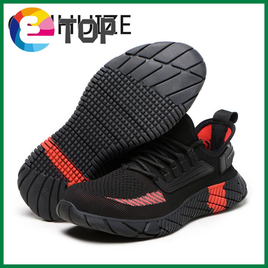 Work safety shoes men's summer lightweight steel toe-cap safety shoes are soft, breathable, smash-proof and puncture-proof flying woven work safety boots