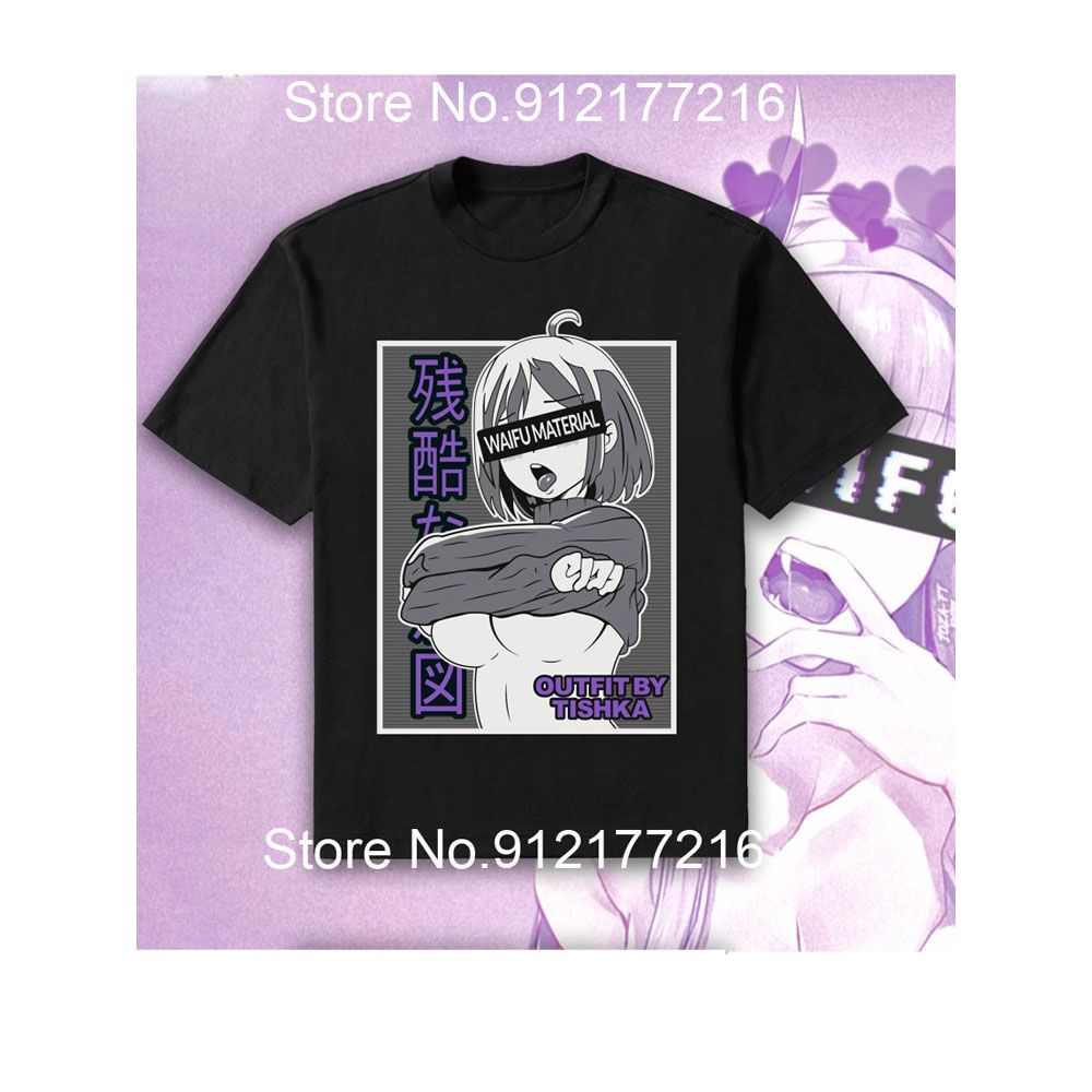 Waifu Tshirt Men Otaku Lewd Hentai Cute Girl Anime Ahegao T-shirt Spring Summer Top Man Women Harajuku Print Fashion Tshirt