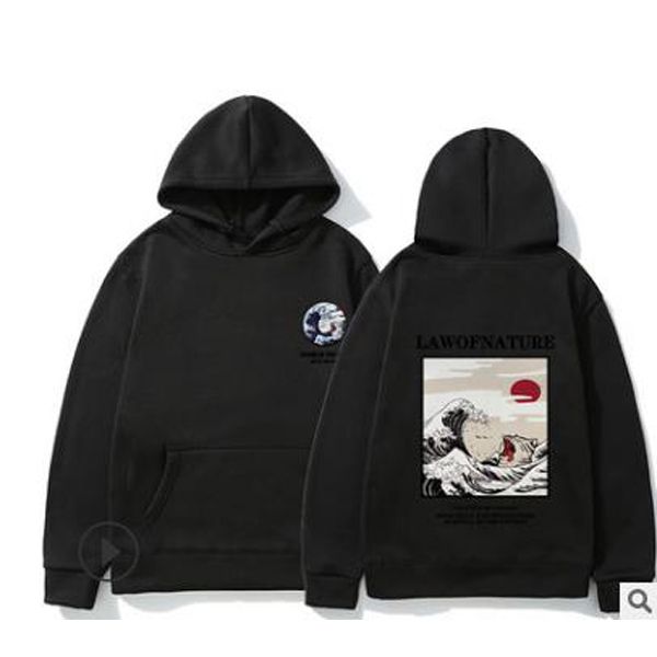 Couple Printing Anime Hoodie Women Men Streetwear Oversized Pullover Yellow Black Mens Sweatshirts Casual Men's Clothing