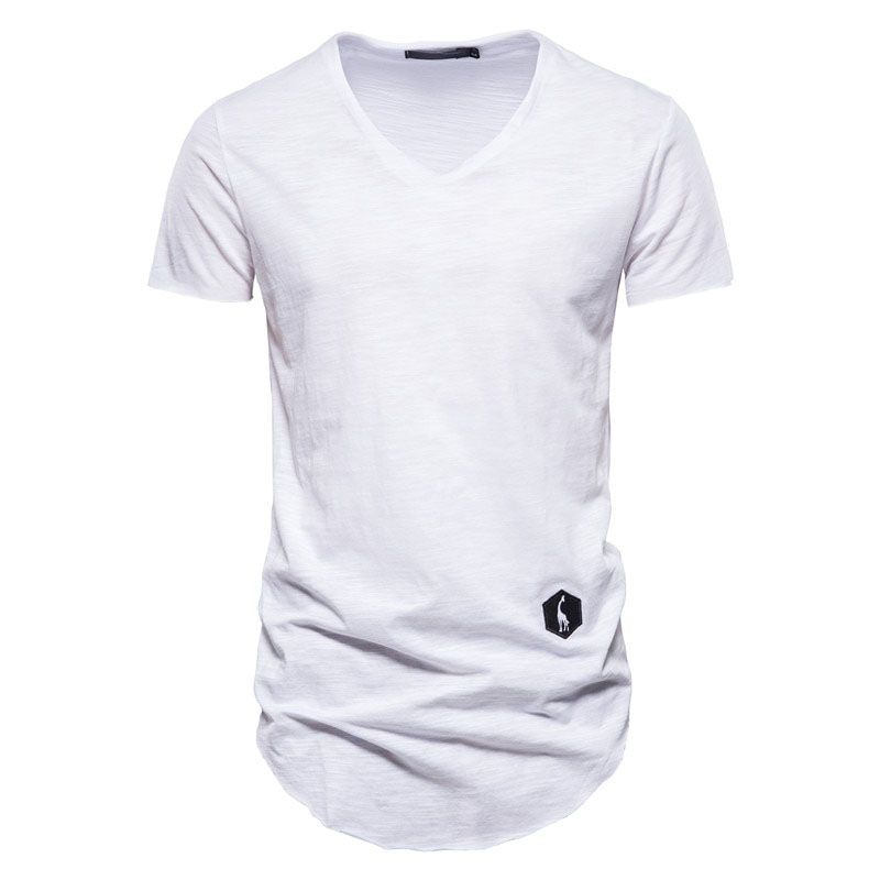 AIOPESON 100% Cotton Brand Men's T Shirt Casual Solid Color Long Style T Shirt for Men Summer wear Top Tees Men