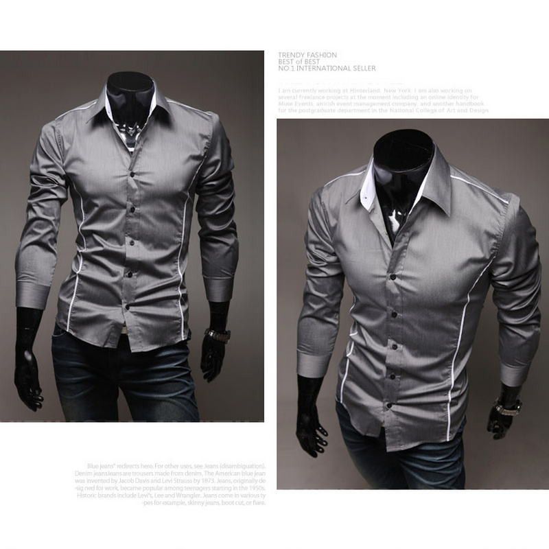 2021 Men's Luxury Stylish Casual Designer Edge Piping Long Sleeve Dress Shirt Muscle Fit Shirts 3 Color 5902