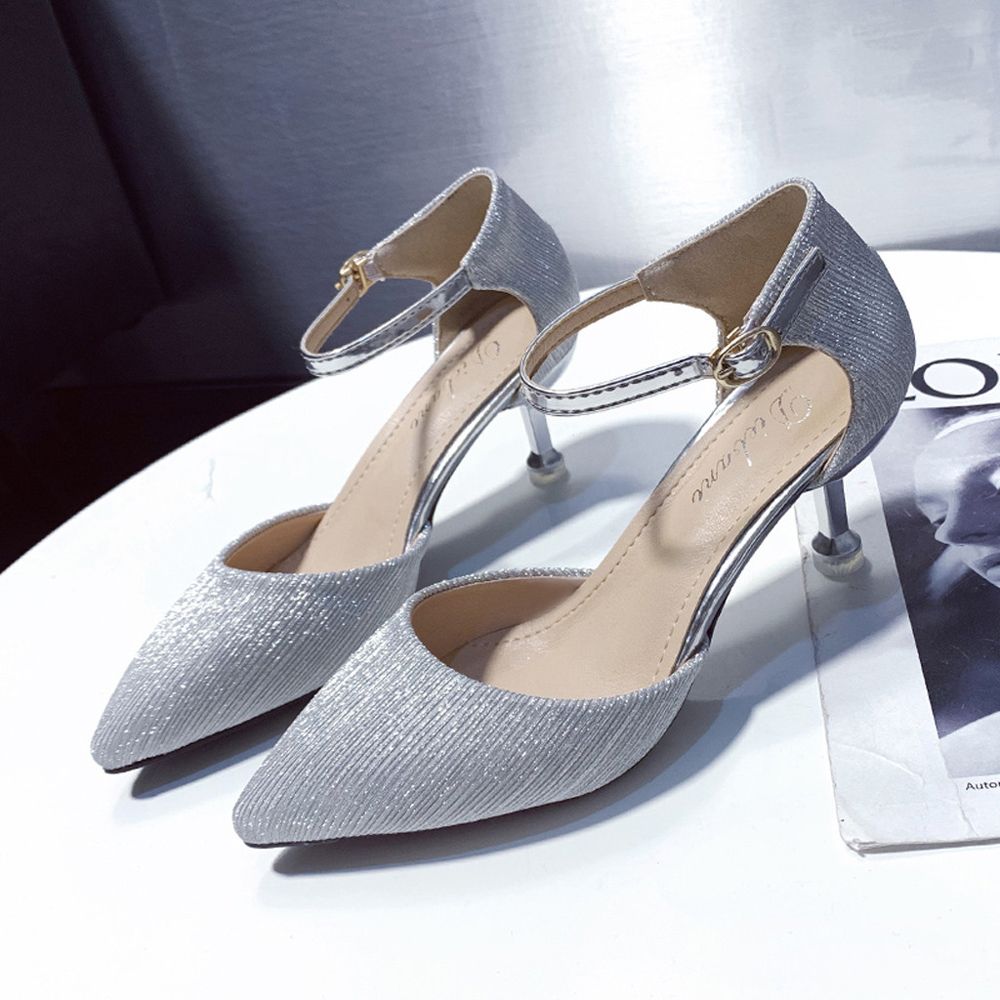 Shoes For Women New Casual Shoes ClearanceWomen's Shoes Women Summer Fashion Button Shoes High Heel Tip Fine-Heeled Sandals
