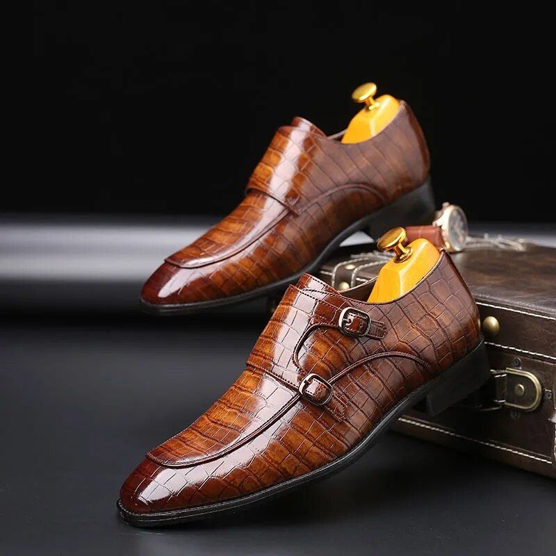 Men's Leather Shoes Spring And Autumn New Daily Korean Business Dress Casual Leather Buckle Fashion Trend Men's Shoes