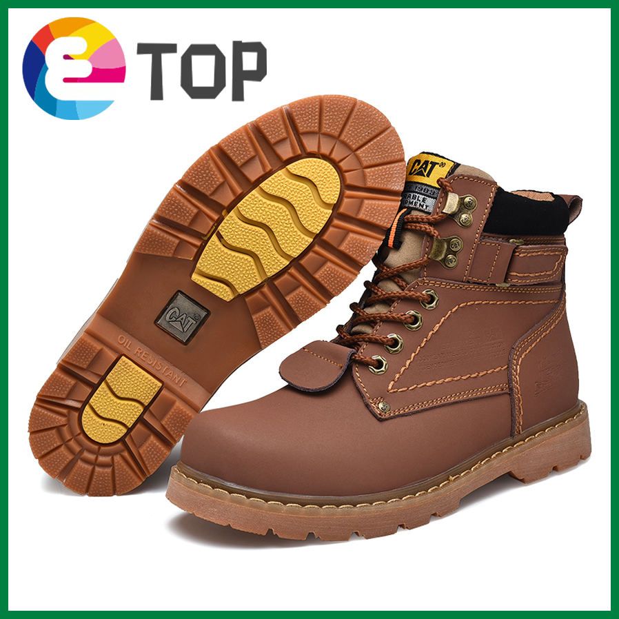 Ready Stock Caterpillar Kasut kerja lelaki Men's Work Boots Outdoor Hiking Boots Leather